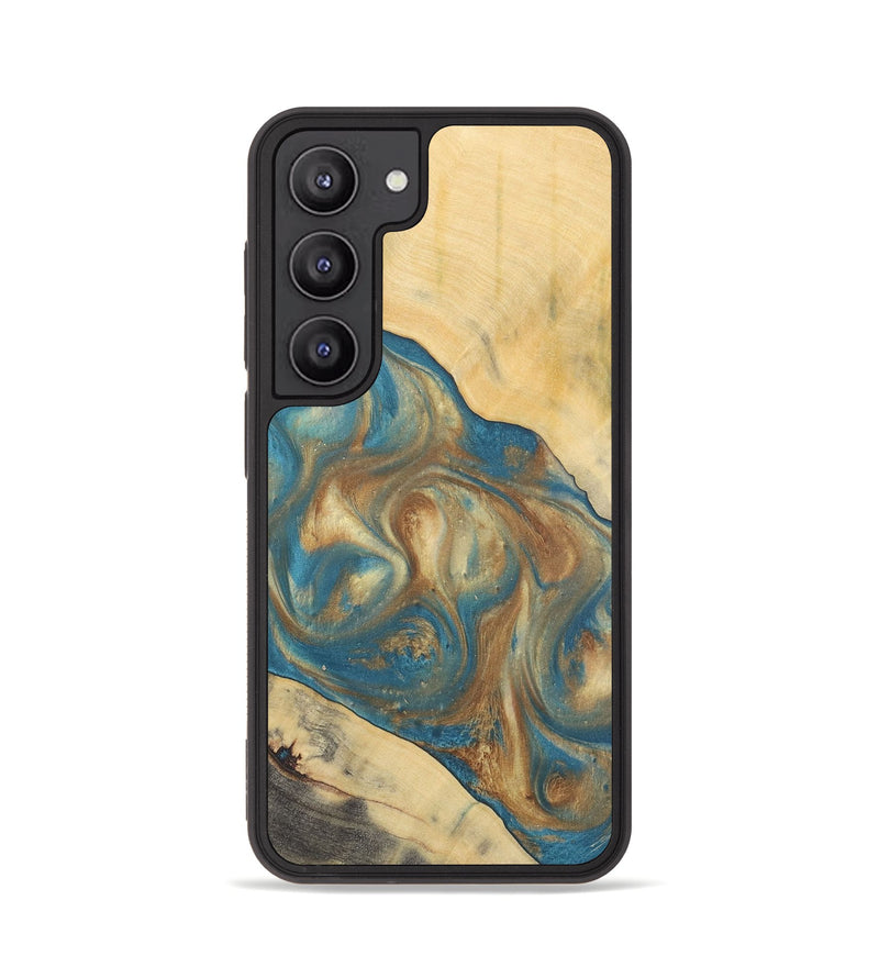 Galaxy S23 Wood Phone Case - Ruchi (Teal & Gold, 727170)