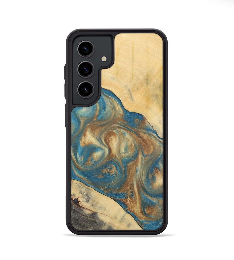 Galaxy S24 Wood Phone Case - Ruchi (Teal & Gold, 727170)