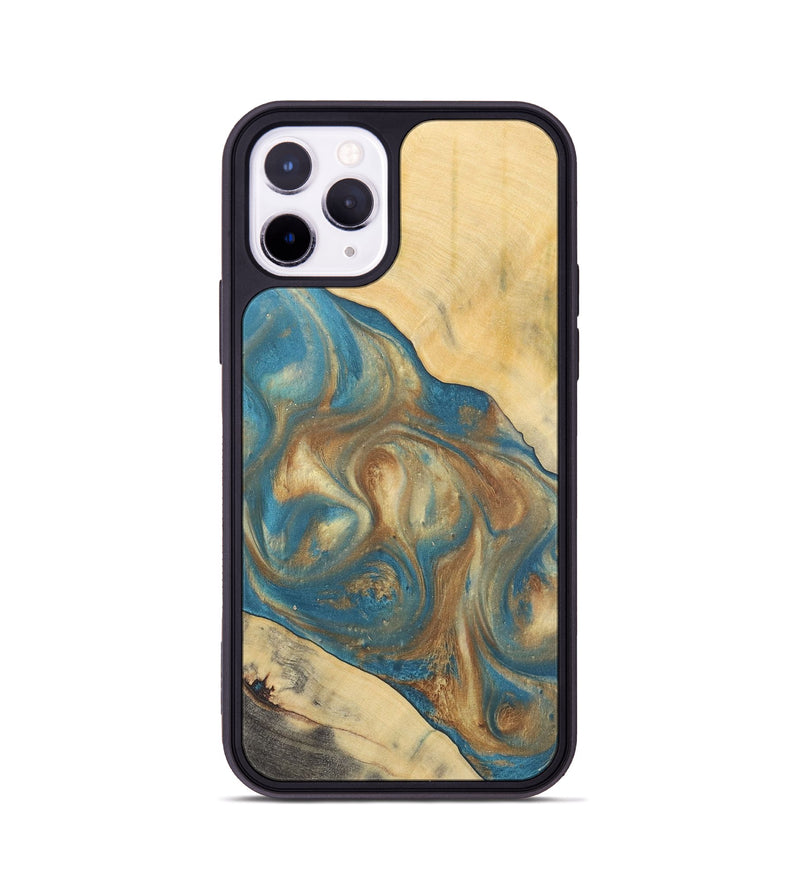 iPhone 11 Pro Wood Phone Case - Ruchi (Teal & Gold, 727170)