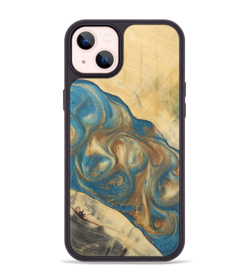 iPhone 14 Plus Wood Phone Case - Ruchi (Teal & Gold, 727170)