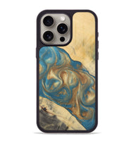 iPhone 15 Pro Max Wood Phone Case - Ruchi (Teal & Gold, 727170)