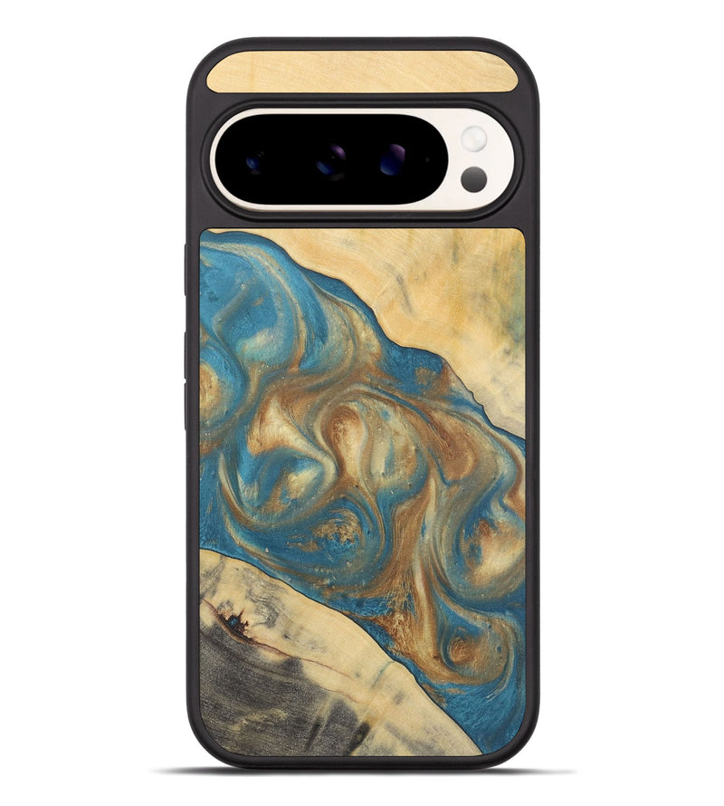 Pixel 9 Pro XL Wood Phone Case - Ruchi (Teal & Gold, 727170)