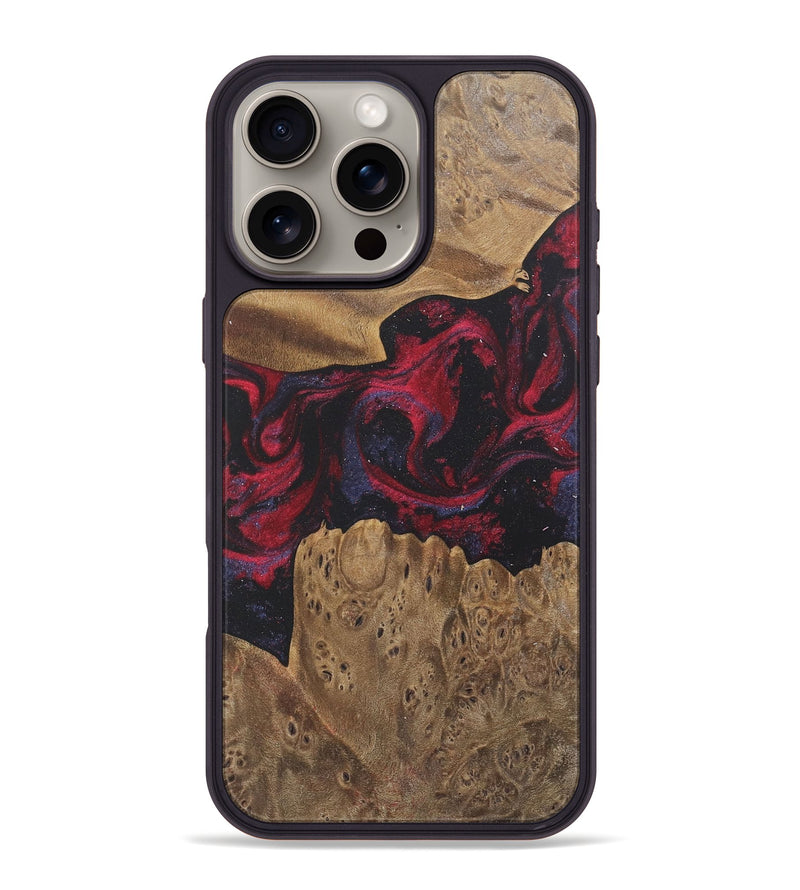 iPhone 16 Pro Max Wood Phone Case - Robt (Red, 727175)