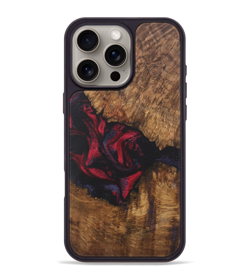 iPhone 16 Pro Max Wood Phone Case - Alger (Red, 727176)