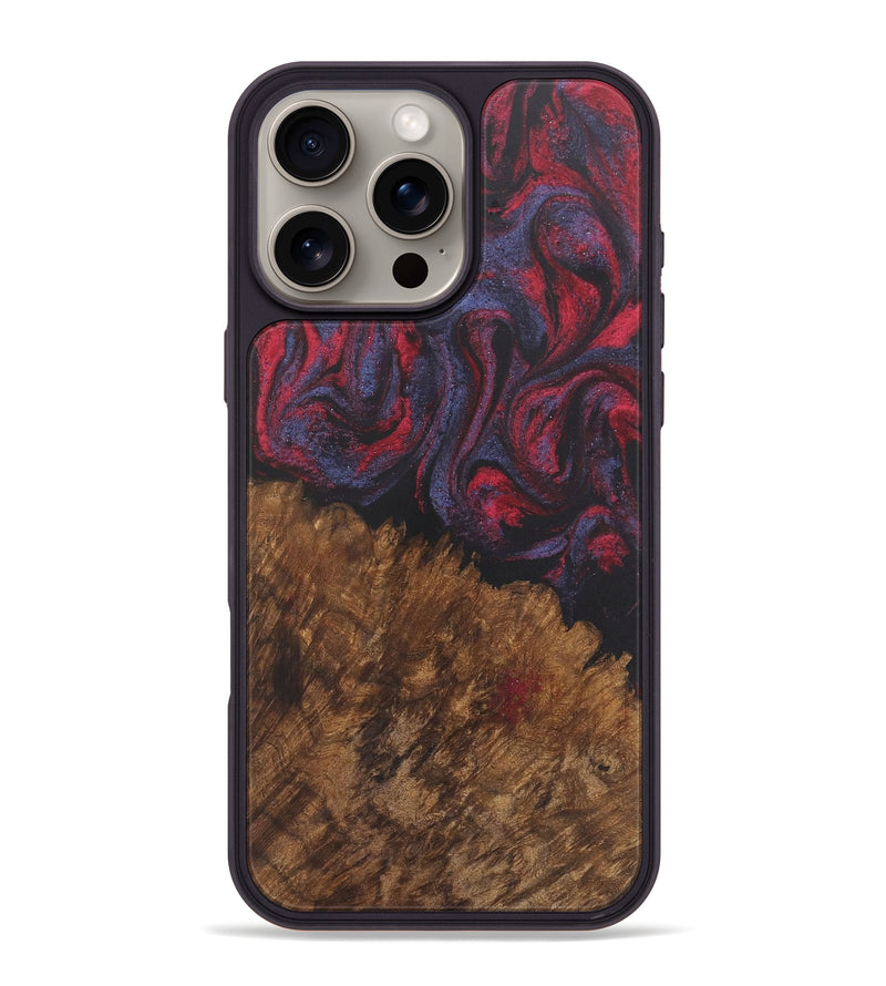 iPhone 16 Pro Max Wood Phone Case - Thom (Red, 727182)