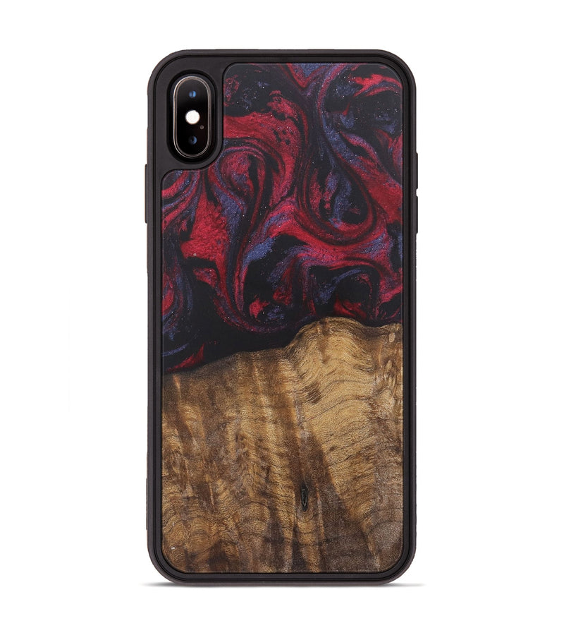 iPhone Xs Max Wood Phone Case - Geovanni (Red, 727183)