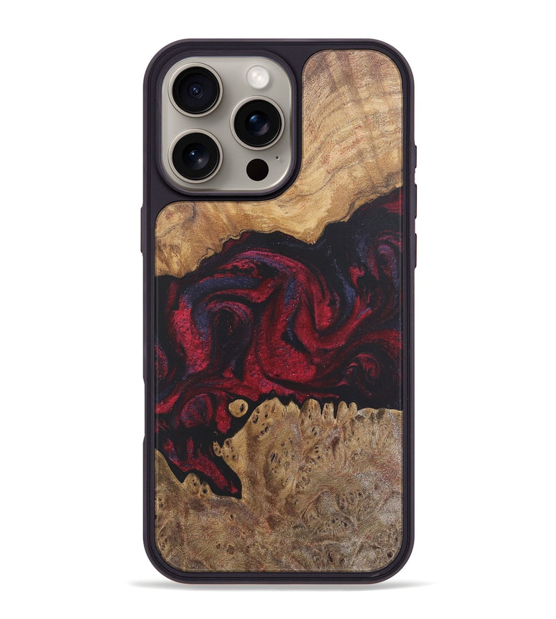 iPhone 16 Pro Max Wood Phone Case - Gennie (Red, 727185)