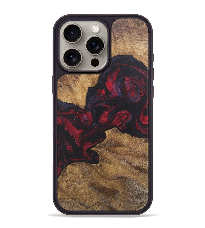 iPhone 16 Pro Max Wood Phone Case - Hasler (Red, 727186)