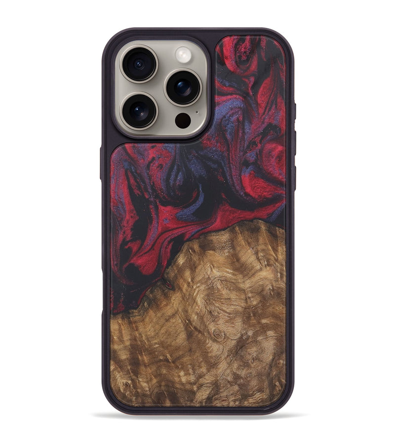 iPhone 16 Pro Max Wood Phone Case - Arsavir (Red, 727188)