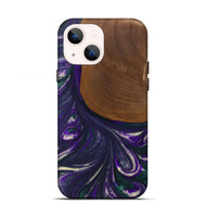 iPhone 13 Wood Live Edge Phone Case - Stephine (Purple, 727198)