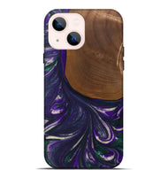 iPhone 14 Plus Wood Live Edge Phone Case - Stephine (Purple, 727198)