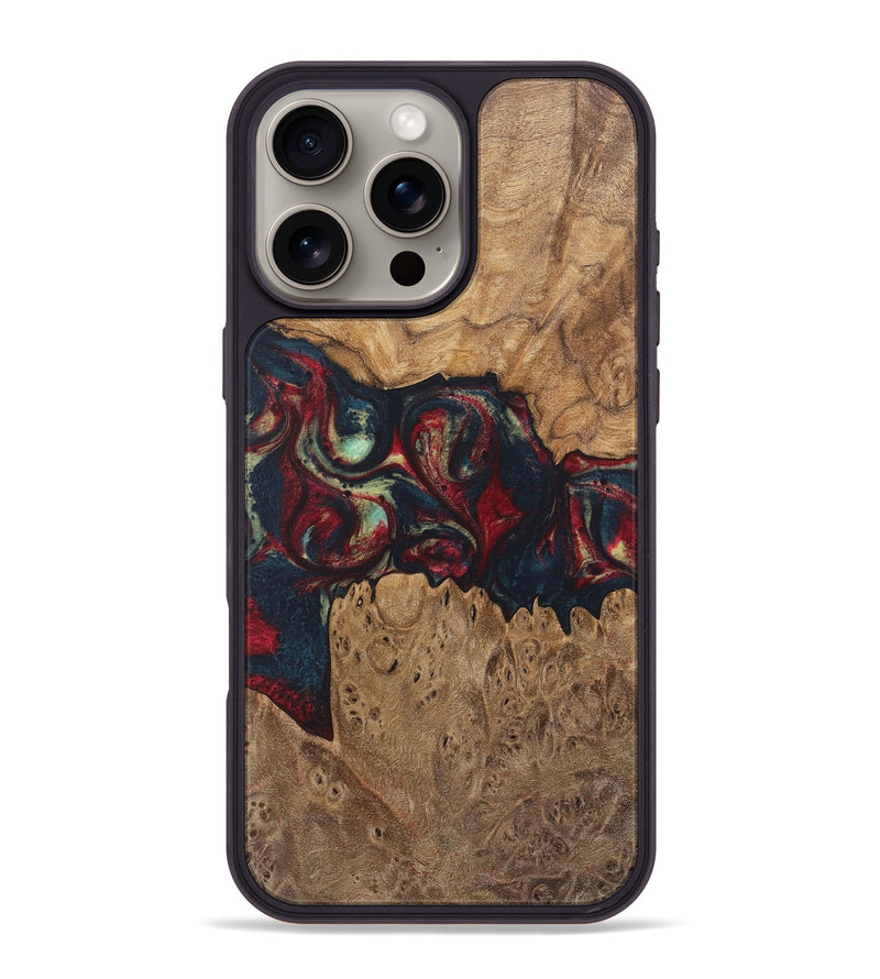 iPhone 16 Pro Max Wood Phone Case - Eugene (Red, 727199)