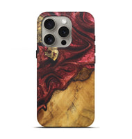 iPhone 16 Pro Wood Live Edge Phone Case - Richard (Red, 727202)