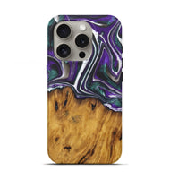 iPhone 16 Pro Wood Live Edge Phone Case - Myrthille (Purple, 727218)