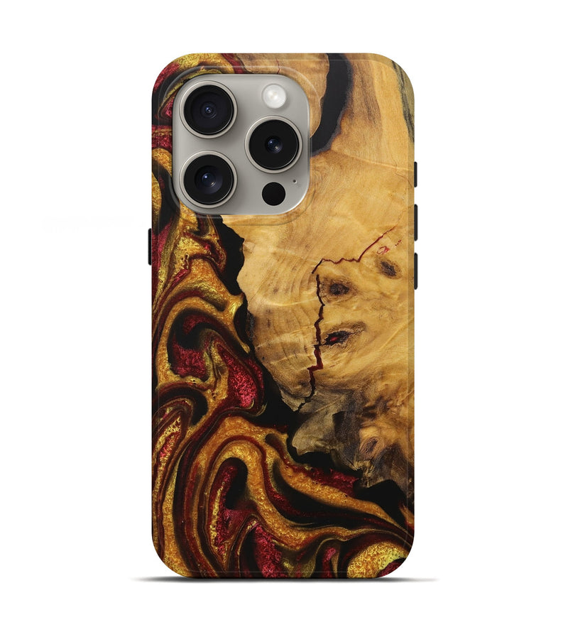 iPhone 16 Pro Wood Live Edge Phone Case - Narrima (Red, 727230)