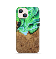 iPhone 13 mini Wood Live Edge Phone Case - Lucila (Green, 727231)