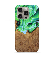 iPhone 16 Pro Wood Live Edge Phone Case - Lucila (Green, 727231)