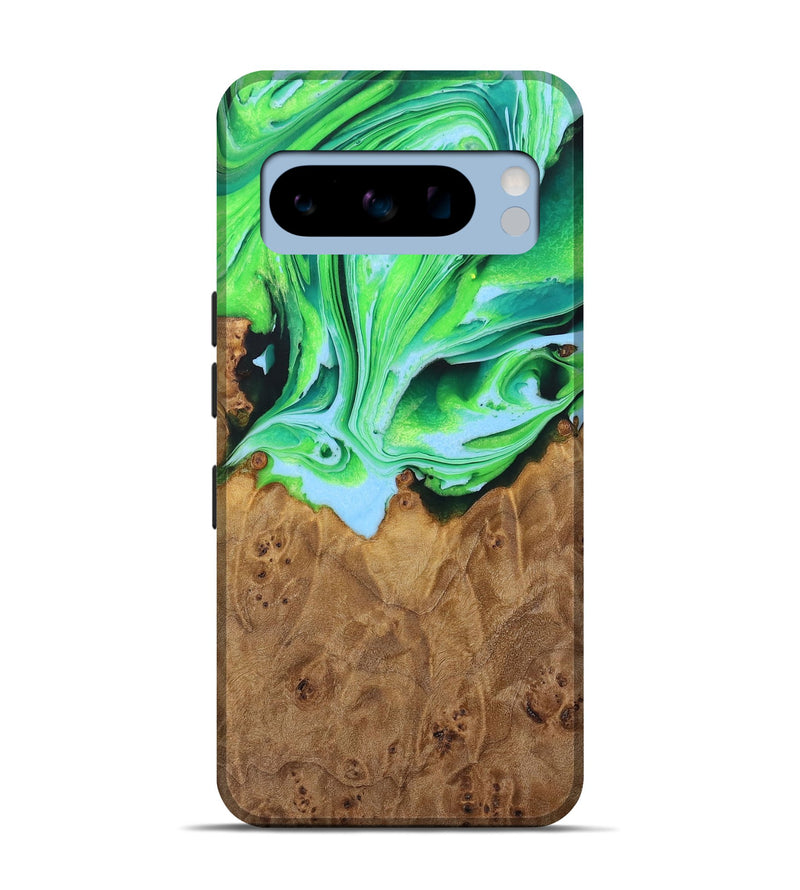 Pixel 8 Pro Wood Live Edge Phone Case - Lucila (Green, 727231)