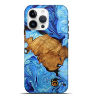 iPhone 15 Pro Max Wood Live Edge Phone Case - Nonna (Blue, 727232)