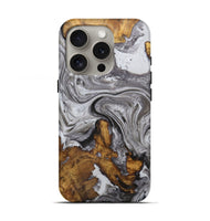 iPhone 16 Pro Wood Live Edge Phone Case - Davante (Black & White, 727239)