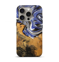 iPhone 16 Pro Wood Live Edge Phone Case - Armond (Blue, 727241)