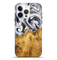 iPhone 15 Pro Max Wood Live Edge Phone Case - Verlyn (Black & White, 727244)