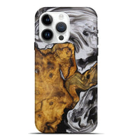 iPhone 15 Pro Max Wood Live Edge Phone Case - Roselyn (Black & White, 727246)