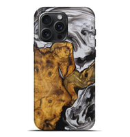 iPhone 16 Pro Max Wood Live Edge Phone Case - Roselyn (Black & White, 727246)