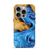 iPhone 16 Pro Wood Live Edge Phone Case - Lelar (Blue, 727249)