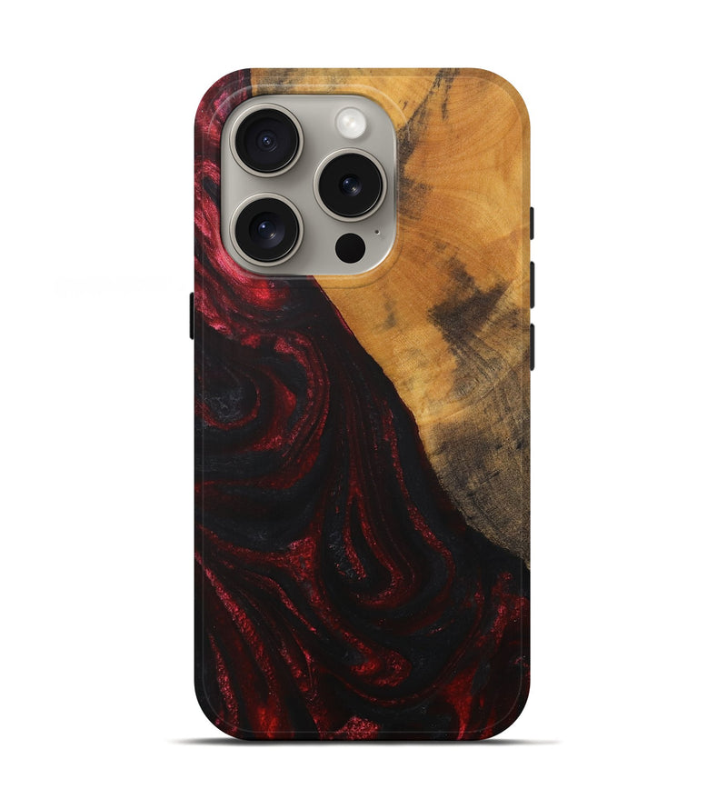 iPhone 16 Pro Wood Live Edge Phone Case - Carina (Red, 727255)