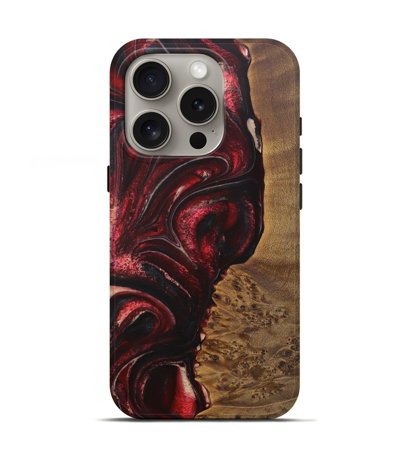 iPhone 16 Pro Wood Live Edge Phone Case - Fanny (Red, 727259)