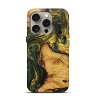 iPhone 16 Pro Wood Live Edge Phone Case - Priscila (Green, 727265)