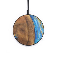 Circle Wood Wireless Charger - Kayla (Teal & Gold, 727298)