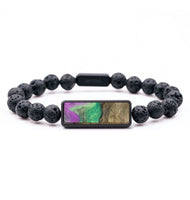 Lava Bead Wood Bracelet - Nick (Green, 727320)