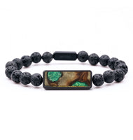 Lava Bead Wood Bracelet - Susan (Green, 727321)