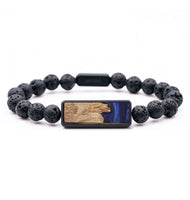 Lava Bead Wood Bracelet - Sarah (Blue, 727327)