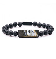 Lava Bead Wood Bracelet - Payton (Black & White, 727330)