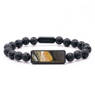 Lava Bead Wood Bracelet - Tricia (Black & White, 727331)