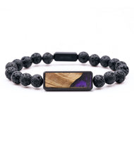 Lava Bead Wood Bracelet - Clark (Purple, 727334)