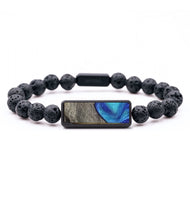 Lava Bead Wood Bracelet - Shane (Blue, 727340)