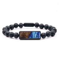 Lava Bead Wood Bracelet - Wilma (Blue, 727341)