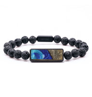 Lava Bead Wood Bracelet - Hannah (Blue, 727345)