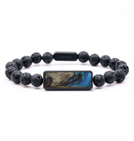 Lava Bead Wood Bracelet - Jaiden (Blue, 727346)