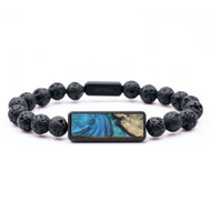 Lava Bead Wood Bracelet - Nicolette (Blue, 727347)