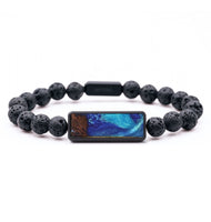 Lava Bead Wood Bracelet - Nicholas (Blue, 727349)