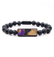 Lava Bead Wood Bracelet - Mallory (Purple, 727355)