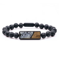 Lava Bead Wood Bracelet - Melba (Black & White, 727358)