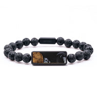 Lava Bead Wood Bracelet - Abigail (Black & White, 727359)