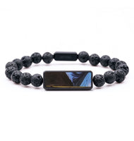 Lava Bead Wood Bracelet - Gabriella (Blue, 727362)