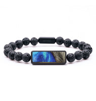 Lava Bead Wood Bracelet - Danielle (Blue, 727366)